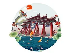 济南插画趵突泉/大明湖/泉城广场/济南插画师/手绘济南