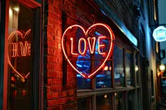 创意情人节love英文发光字母背景图片