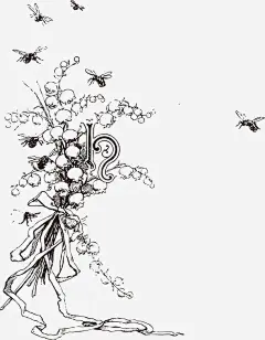 蜜蜂花丛png免抠素材_新图网 https://ixintu.com 黑色 素描 水墨 蜜蜂 花丛 叶子 卡通 手绘 卡通 手绘