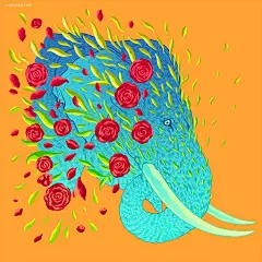 Jen Bartel 梦幻般的猫咪插画 韩国 超现实主义 色彩构成 色彩 肖像插画 矢量插画 梦 手绘 彩虹 宇宙 喵星人 动物 