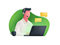 iGap office 图形设计的支持插图客户关怀客户服务呼叫字符支持客户支持公司启动登录页面插图画家插图