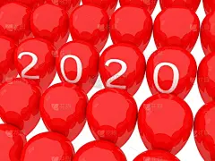2020,气球,周年纪念,现代,热气球,三维图形,节日,欢乐,绘画插图