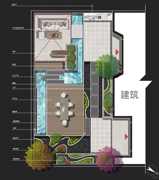 庭院平面设计分享—35现代简约庭院-花瓣网
