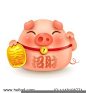 Lucky Pig. Chinese New Year. The year of the pig.