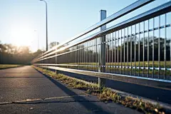 道路宽敞的公路安全护栏摄影图片