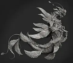 Creature Grey Sculpture
