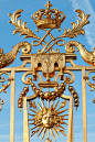 Detail of entrance gate at Versailles, designed by the Sun King himself, Louis XIV.