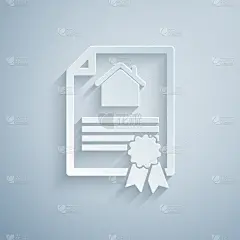 纸,分离着色,合同,房屋,图标,横截面,灰色,商务,折纸工艺