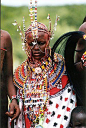 Kenya, a Maasai bride in traditional dress.