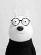 hubby cute fluffy the little white Bull Terrier's belly, funny facial expressions, exaggerated movements, 3D characters, white background, a bit fluffy, elongated shapes, cartoon style, minimali stshot on a Canon mirrorless camera, ultra detailed, 8k --ar