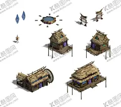 游戏房屋建筑物元素 【酷图网】树木植物,传奇,山水,岩石,贴图元素,插画元素,游戏场景素材,修图素材,免抠建筑物,立体建筑物,建筑元件,古代城池,民居房屋,游戏元素,墙壁,亭台楼阁,房屋元素,魔幻游戏,复古仙侠