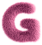 Pink 3D Fluffy Letter G