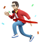Boy Reach Finish Line 3D Illustration