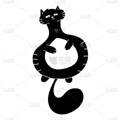 可爱的黑猫卡通人物