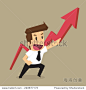 businessman pointing up the arrow, the profit more and more. vector