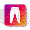 white sport pants icon isolated on white