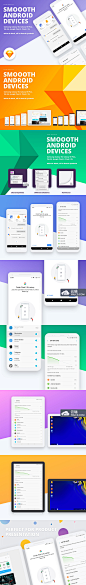 好用的扁平化风格的Android安卓手机APP设计展示样机 [Sketch]