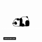 懒熊猫卡通 插图插画 