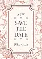 Literary Style Pattern Background Save the date wedding Greeting card