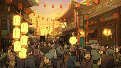 大树底下纳凉人采集到动画场景