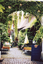 维也纳的庭院式咖啡小馆。