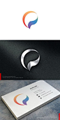 Abstract P Logo and Business Card