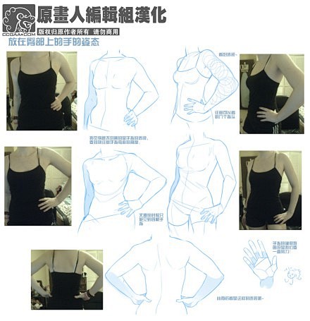 【手的姿态】叉腰时手部姿态的小tips~...