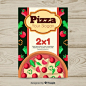 Muestra flyer pizza dibujado a mano