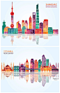 AI矢量多彩北京上海伦敦世界著名城市地标建筑剪影装饰海报 C120-淘宝网