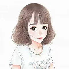 手绘动漫女生头像，被风吹拂着，就像你的心被美撞了一下
