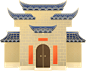精致国潮可爱娃组建人物插画房子