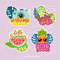 Free Vector | Colorful summer sticker collection