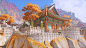 Overwatch - Busan - Temple, Simon Fuchs : This is some environment work I did on the Busan map for Blizzard Entertainment's Overwatch. I was responsible for taking this area from the block out stage to the final product together with Helder Pinto. In thes