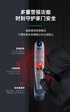 话痨加菲猫采集到智能锁详情页