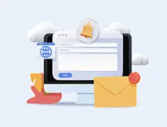 图源免费EPS文件 |3D风格的商业管理插画。规划工作任务，管理收件箱邮件，使用日历邮件制定日程安排。时间、日程和邮件管理概念。矢量3D插画