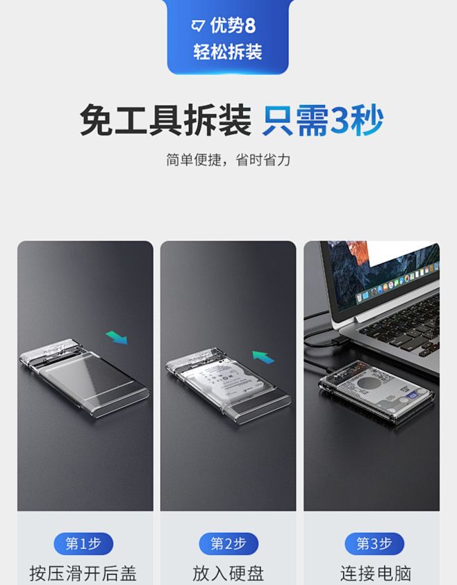 优越者移动硬盘盒usb3.0外接type...