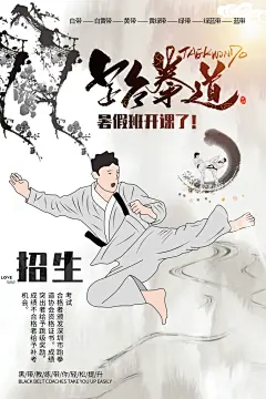 高档跆拳道运动宣传海报