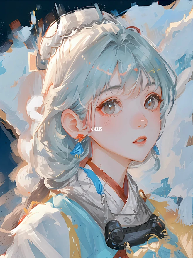 厚涂，蜡笔，雪地