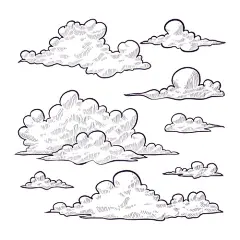 手绘风格云朵集合插图