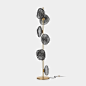 73 Floor Lamp : The 73 is formed by blowing liquid glass into a folded and highly heat-resistant ceramic fabric vessel. The resulting shape has a formal and textural expression intuitively associated with fabric, which becomes permanent and rigid as it co