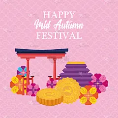 秋天,中国,卡通,中间,亚洲,贺卡,韩国中秋节,环境,云,图像
