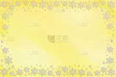 冬季黄色光饱和明亮的梯度背景斜波和白色雪花在顶部，底部，两侧，沿轮廓。这是一份美妙的祝贺、邀请、祝词