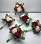 Set of 5 bridesmaids bouquets,wedding Bouquet Burgundy Bouquet Boho Bouquet peonies, eucalyptus,rose