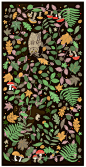 英国设计师Karen Mabon 原创手绘意大利羊绒围巾猫头鹰 魔法森林-淘宝网