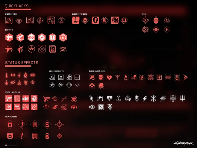 CD Projekt RED Cyberpunk cyberpunk 2077 Gaming iconography icons ...