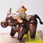 台湾mufun木趣设计 创意玩偶 台湾博物生肖系列木制公仔 水牛