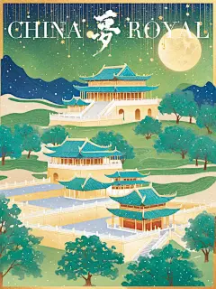 皇城旧梦插画-绿色系 (3)