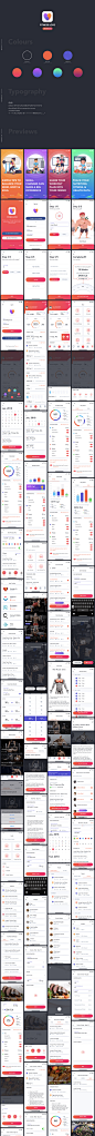 超高品质运动健康类APP UI Kits打包  [sketch,xd] 