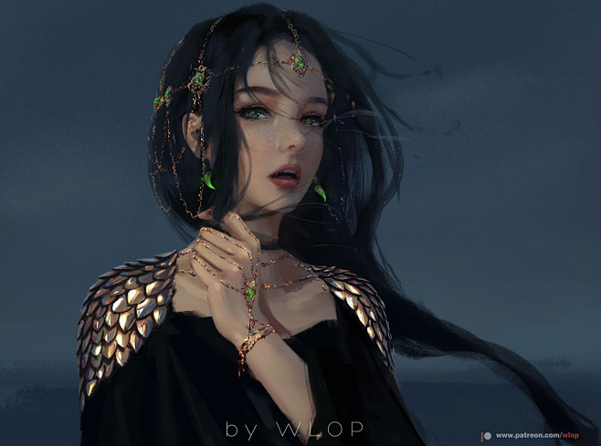 刺客边风推荐！Wlop《鬼刀2》手绘插画...