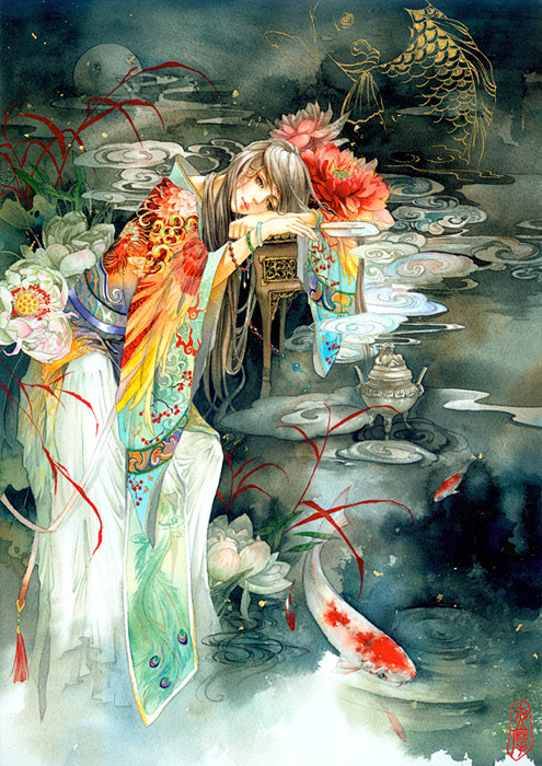 遗世而独立、古风、漫画、美人依旧、今宵劳...